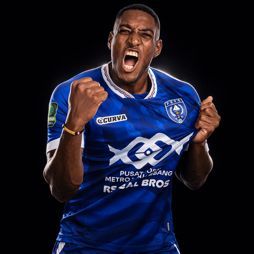 Jhon Mena Colombian football winger in action isolated on dark background